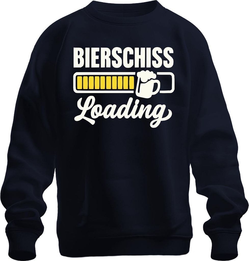 Bierschiss Loading Bier Party Geschenk JGA Lustig Uni Sweatshirt Pullover, Navy, 3XL