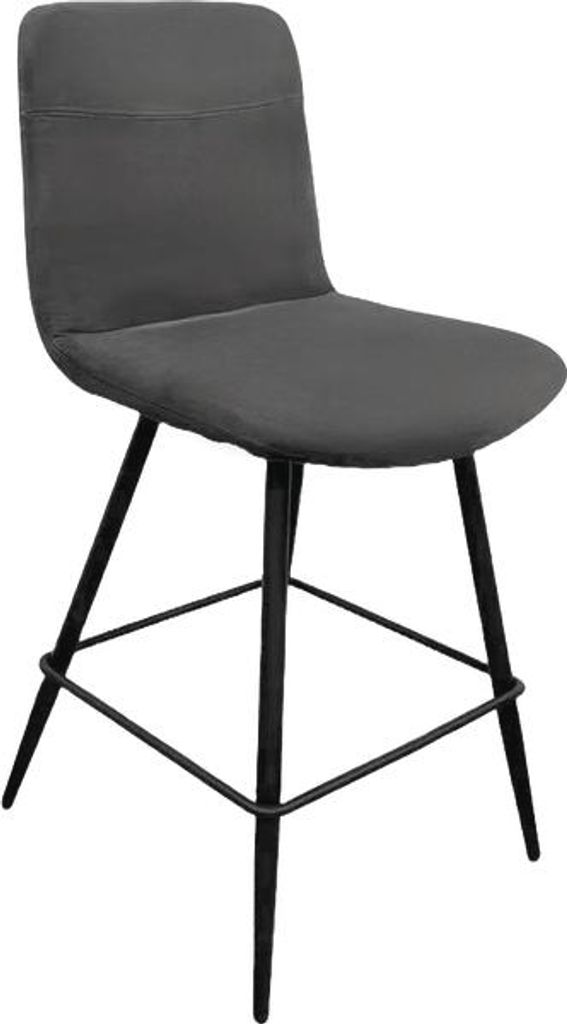 Edler Design Barhocker Felice 2KT Gestell schwarz hellgrau