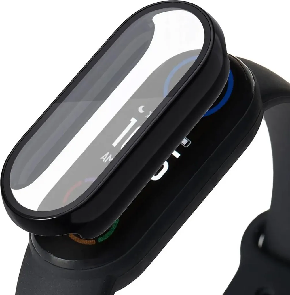 Custodia + Vetro 2in1 Xiaomi Mi Band 8 Nero | Protezione Schermo Full