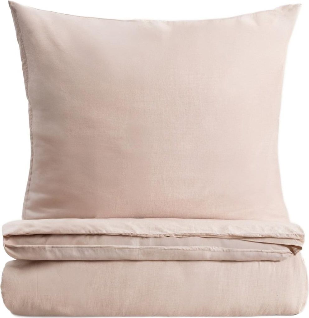 HOMLA AVELIA Viskose-Mischung Satin-Bettwäsche beige 220x200 + 2*70x80 cm