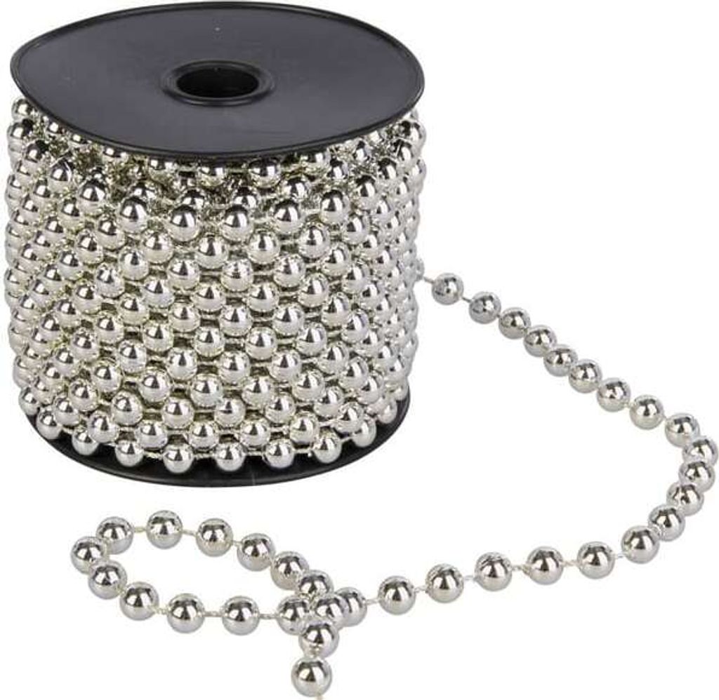 Baumkette - Perlen - silber - ca. 10 m Produktbild 