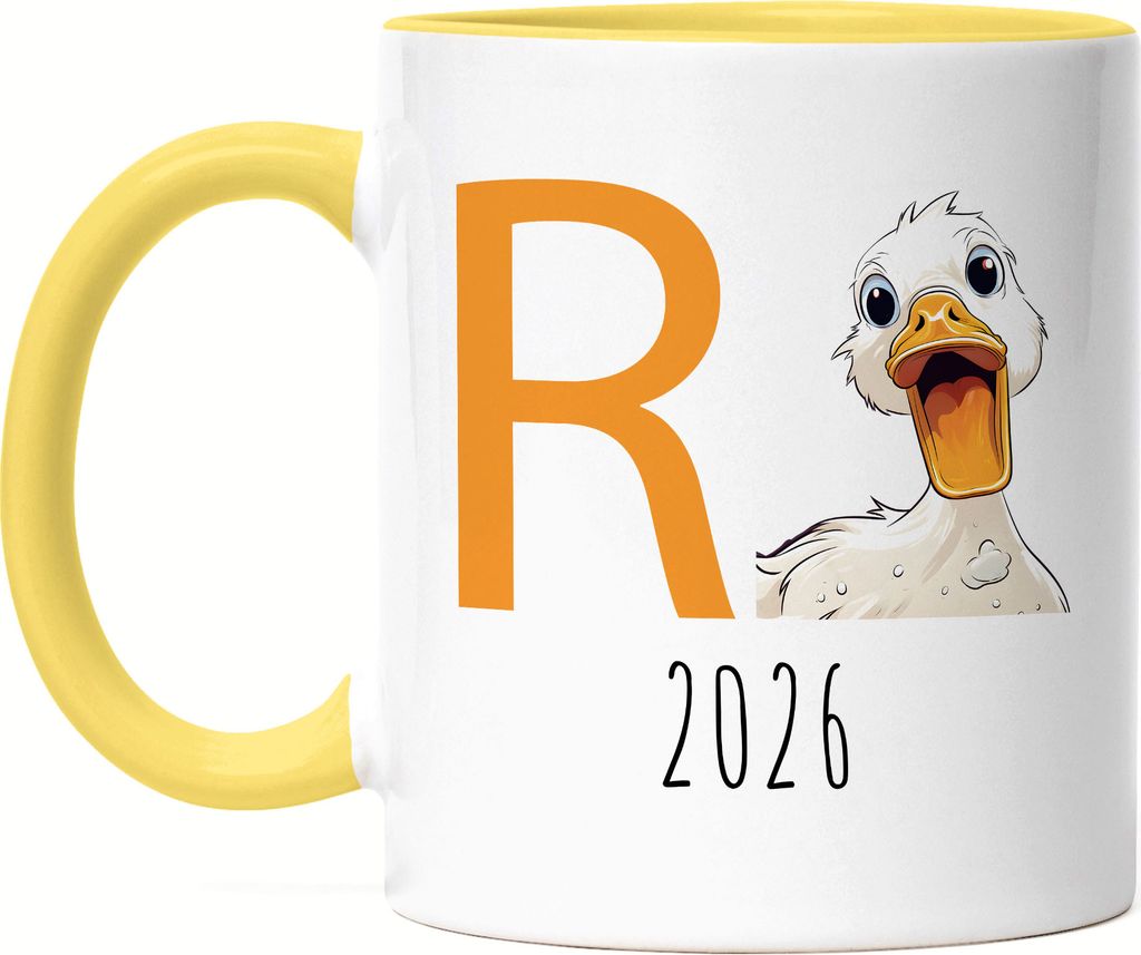 R Ente 2026 Tasse Gelb Rente Geschenk Ruhestand Humor Wortwitz
