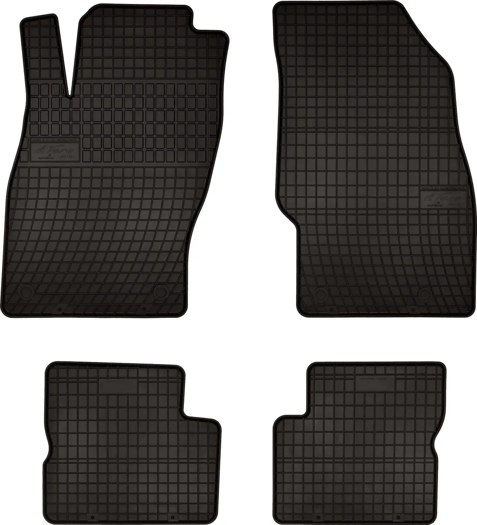 Tappetini auto in gomma adatto per Opel Adam (2012-2019, hatchback) neri, set 4 pz, con fissaggi