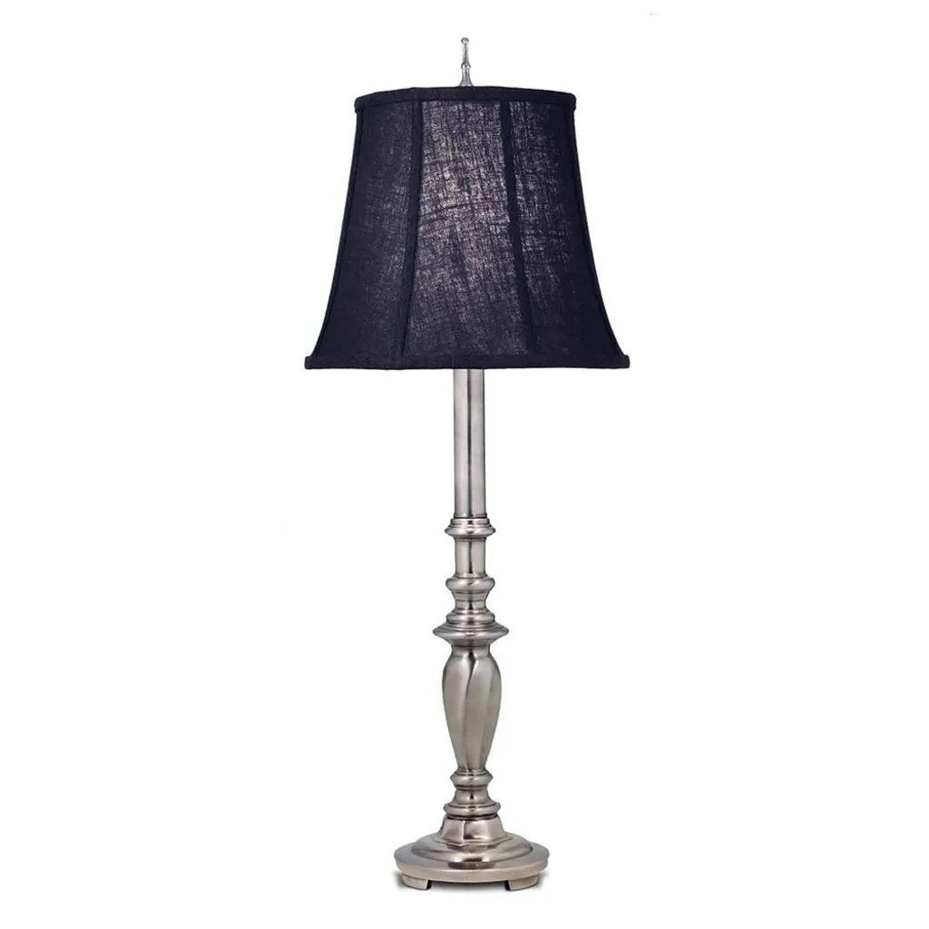 Lampe de table Maine Stiffel en nickel et abat-jour noir E27 60W