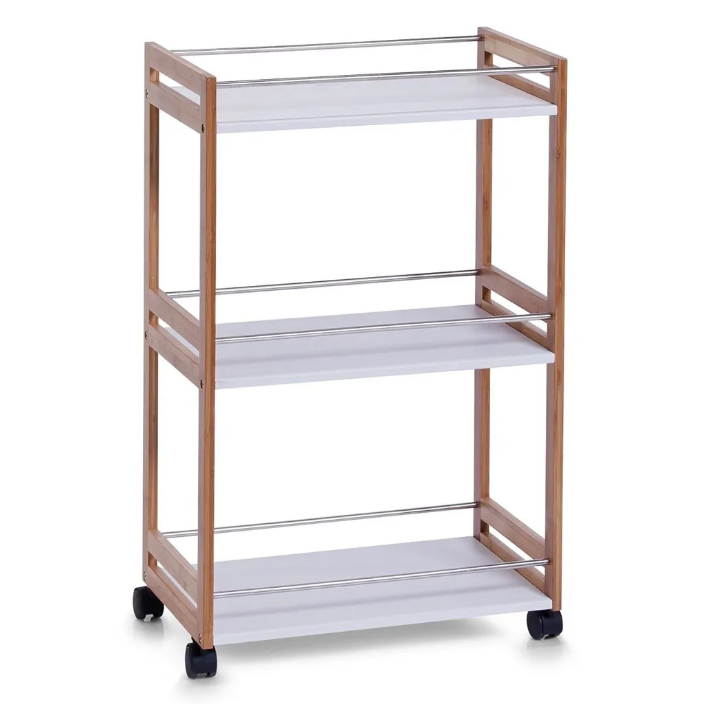 Meuble de rangement salle de bain 3 niveaux, bois et métal Zeller