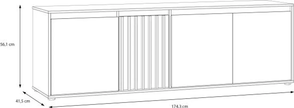Meuble TV Robuste ELISTON Blanc et Chêne - Support Écran de 174 cm - 6
