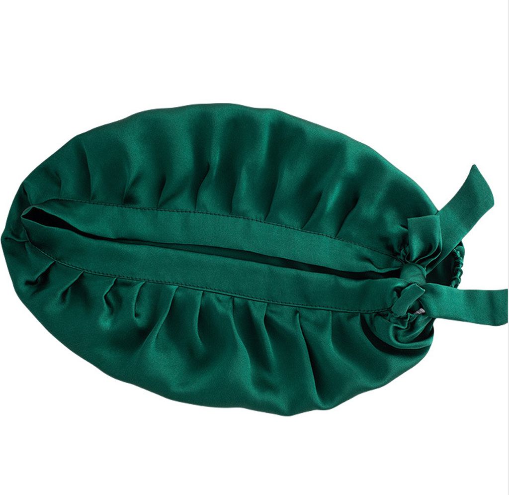 INF Bonnet de nuit en soie de mûrier 16 Momme Vert Image du produit 