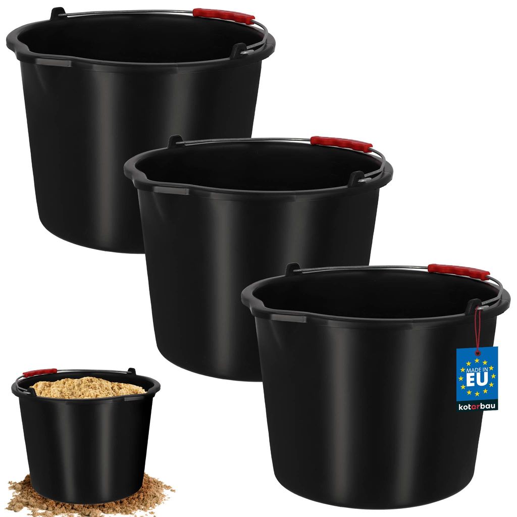 KOTARBAU® 3 Pezzi Secchio Muratore Secchio Plastica per Immagine del prodotto 