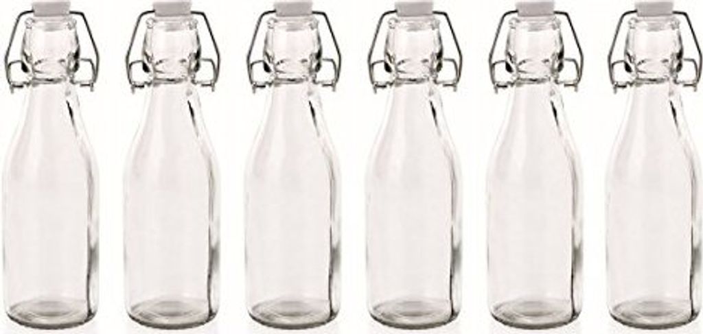 Glasflasche mit Bügelverschluss 250 ml 6er Set