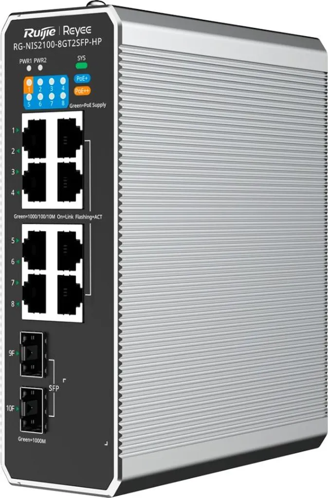 Switch industriel manageable L2 équipé de 8 ports injecteurs PoE