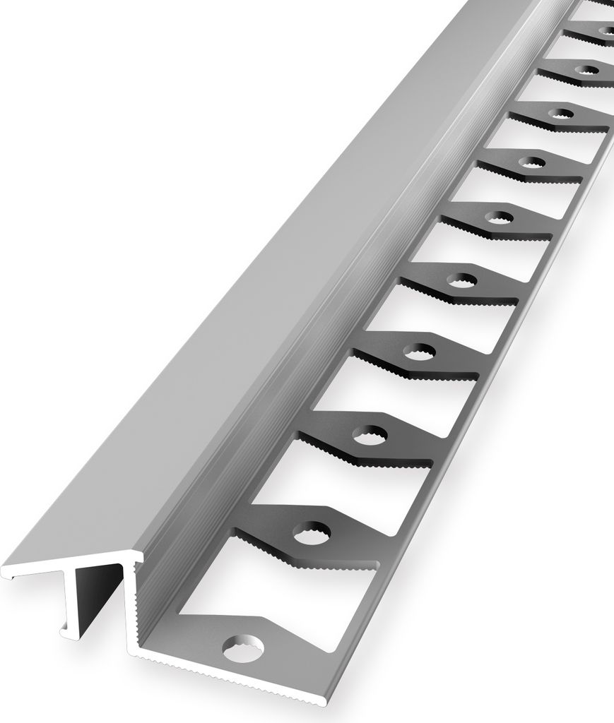 Rampenprofil Anpassungsprofil 12.5 x 17 x 2500 mm Ausgleichsprofil Einfasshöhe 6 - 12.5 mm Aluminium Geschlossen Gestanzt Silber Küberit