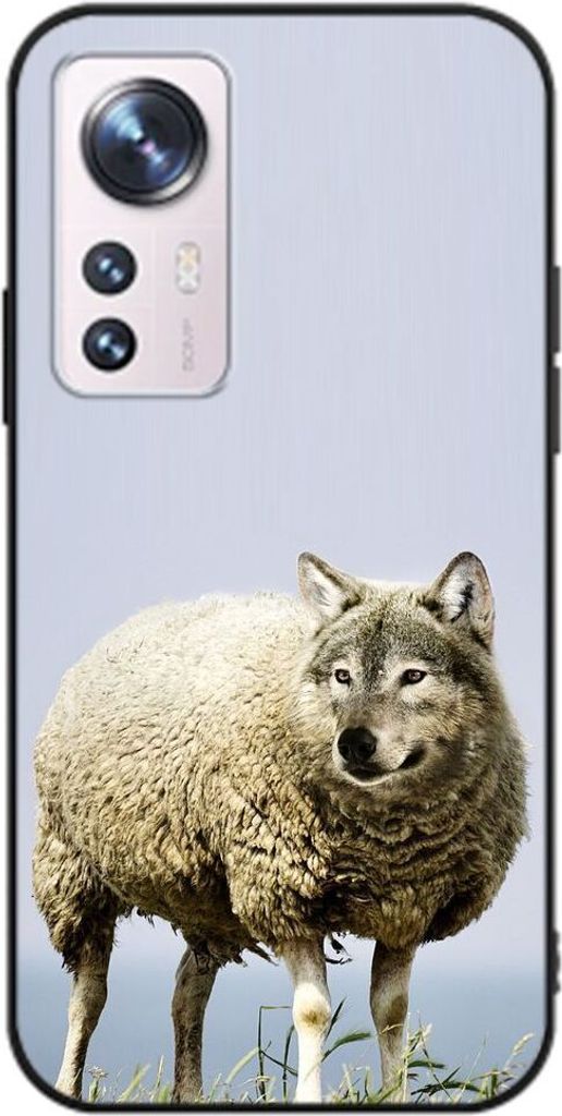 König Design Hülle kompatibel mit Xiaomi 12 Pro Kunststoff Soft Handyhülle - Handy Case Wolf im Schafspelz