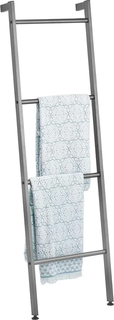 Meuble de rangement salle de bain gris graphite avec 4 niveaux en métal