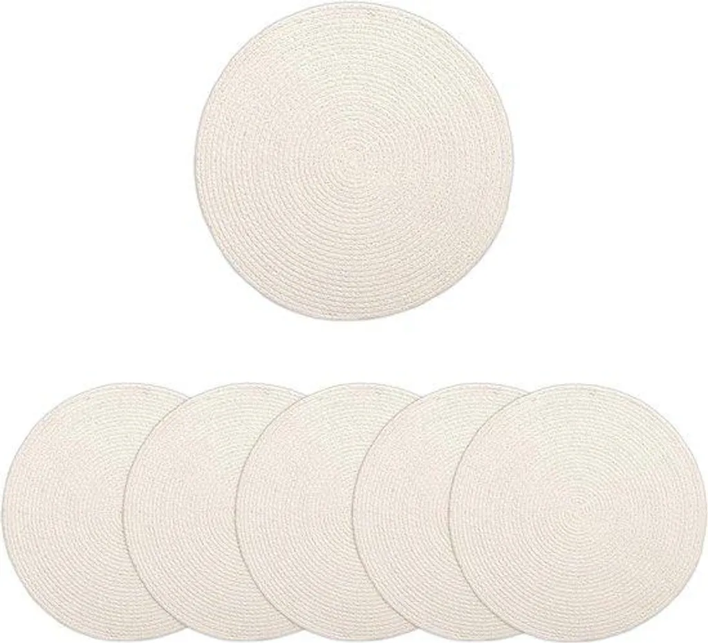 Nappe ronde 35 cm blanche lot de 6 pour protection de table et décoration