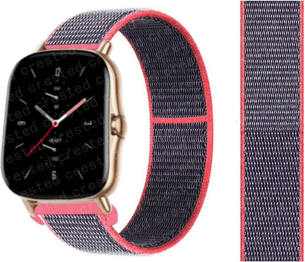 Nylon Armband Smartwatch für Amazfit Bip Lite GTS 2 mini GTR 22mm Helles Pink