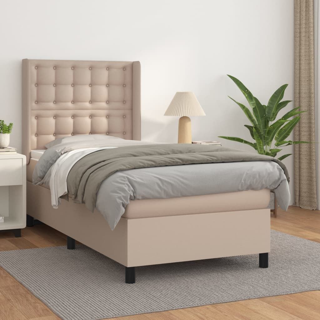 The Living Store Boxspringbett Matratze Cappuccino-Braun 100x200cm Kunstleder