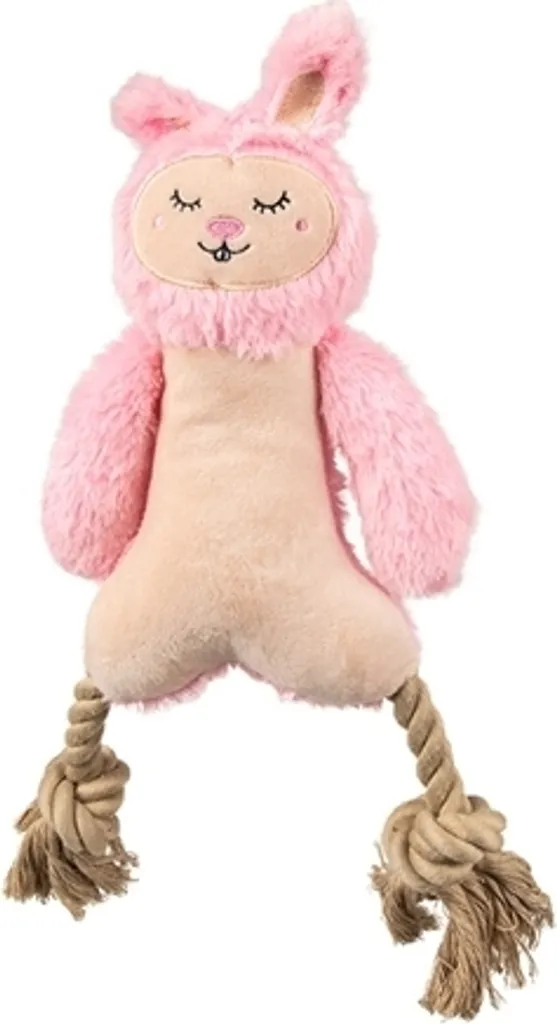 Peluche Lapin Fofos grise pattes en soie - Doudou bébé sensoriel 30cm