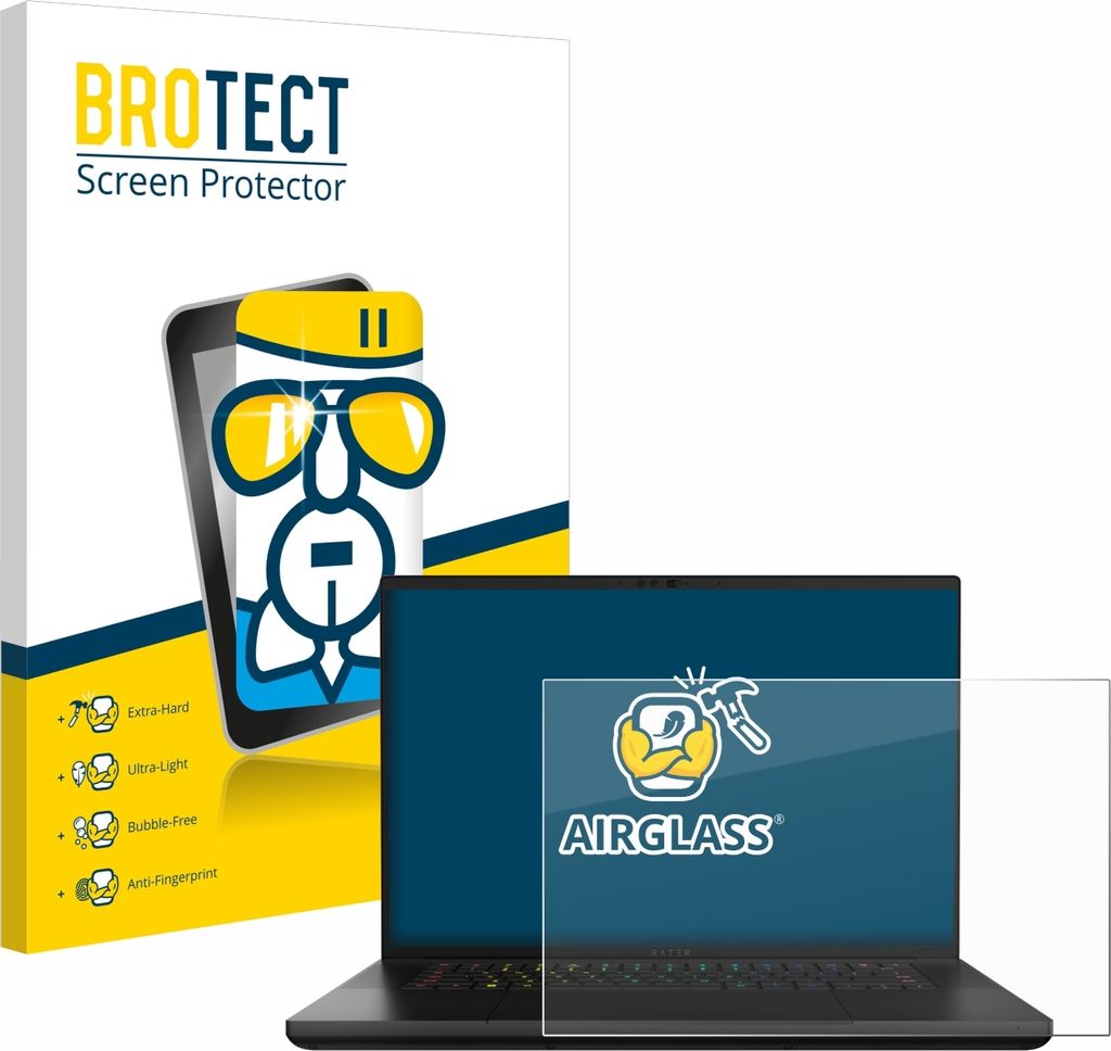 BROTECT Schutzglas für Razer Blade 16 2024 Schutzfolie Panzer Folie Glas Display Schutz klar