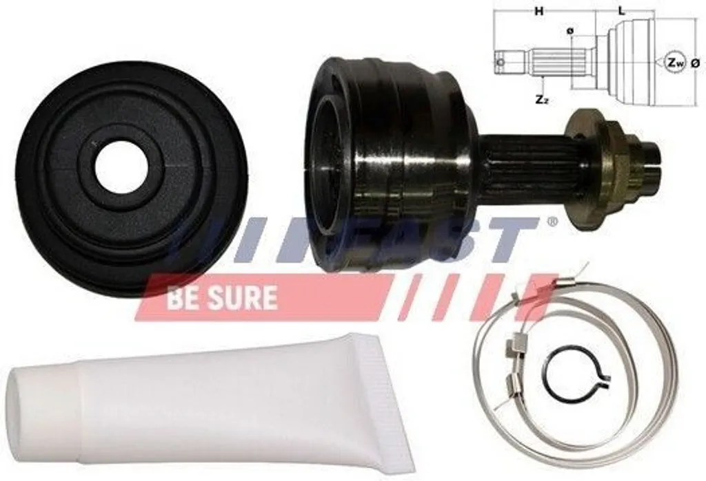 Joint homocinétique robuste FAST FT25004K OE 1493963 pour Alfa 155 167