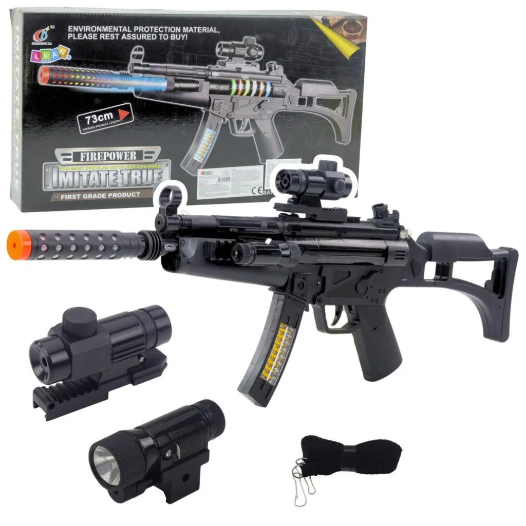 Fusil Jouet Sécurisé sans Billes 73cm - Jeu Enfant Sons et Lumière