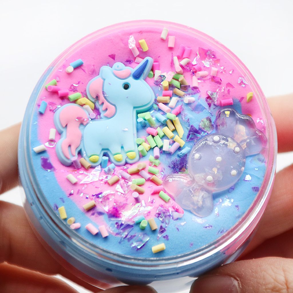 4 Farben Fluffy Slime Schlamm Schleim für Stressabbau Baby Spielzeug Set DE 