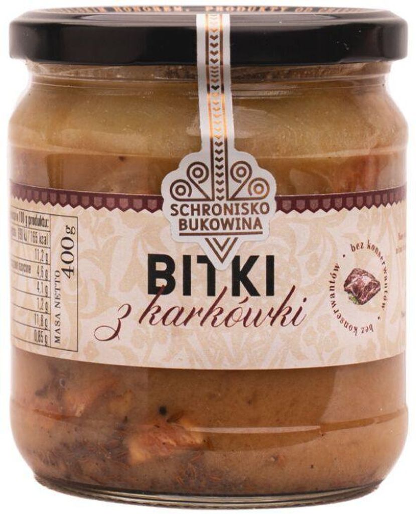Kawałki karkówki w sosie własnym – Schronisko Bukowina Zdjęcie produktu 