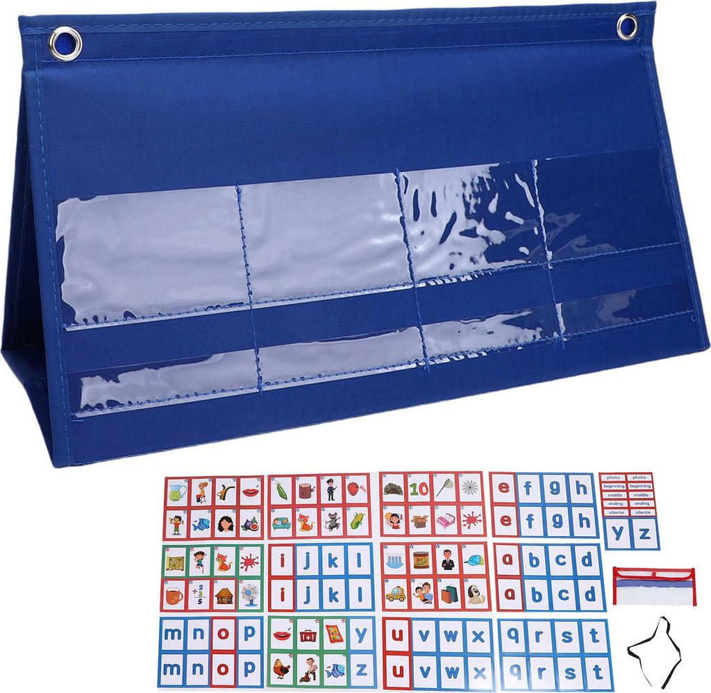 CVC Words Phonics Pocket Chart Word Building Desktop Tent Flash Cards Educational für den Vorschulkindergarten