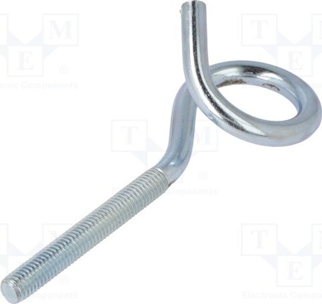 1x Haken Ring- L. ges: 140mm HOH10140 Schraubenbolzen L. Gewinde: 70mm Zink
