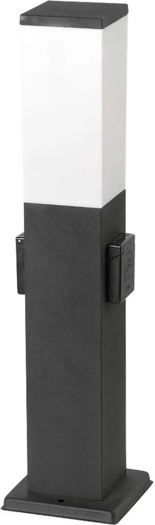 Potelet Lumineux de Jardin Noir E27 avec Bloc Prise Rabalux Bonn 50cm