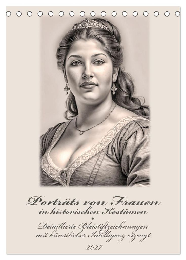 Porträts von Frauen in historischen Kostümen (Tischkalender 2027 DIN A5 hoch), CALVENDO Monatskalender