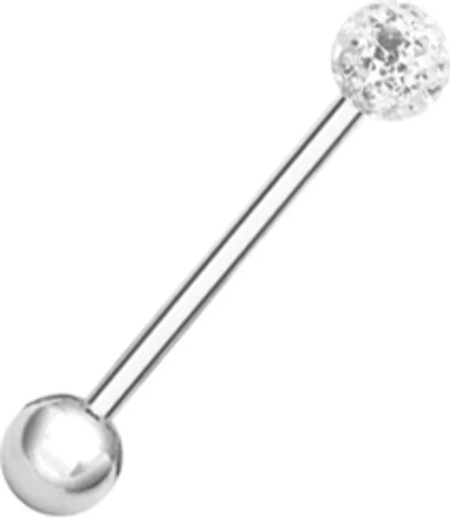 Barbell Lingua Karisma 14mm Titanio G23 Cristalli e Resina
