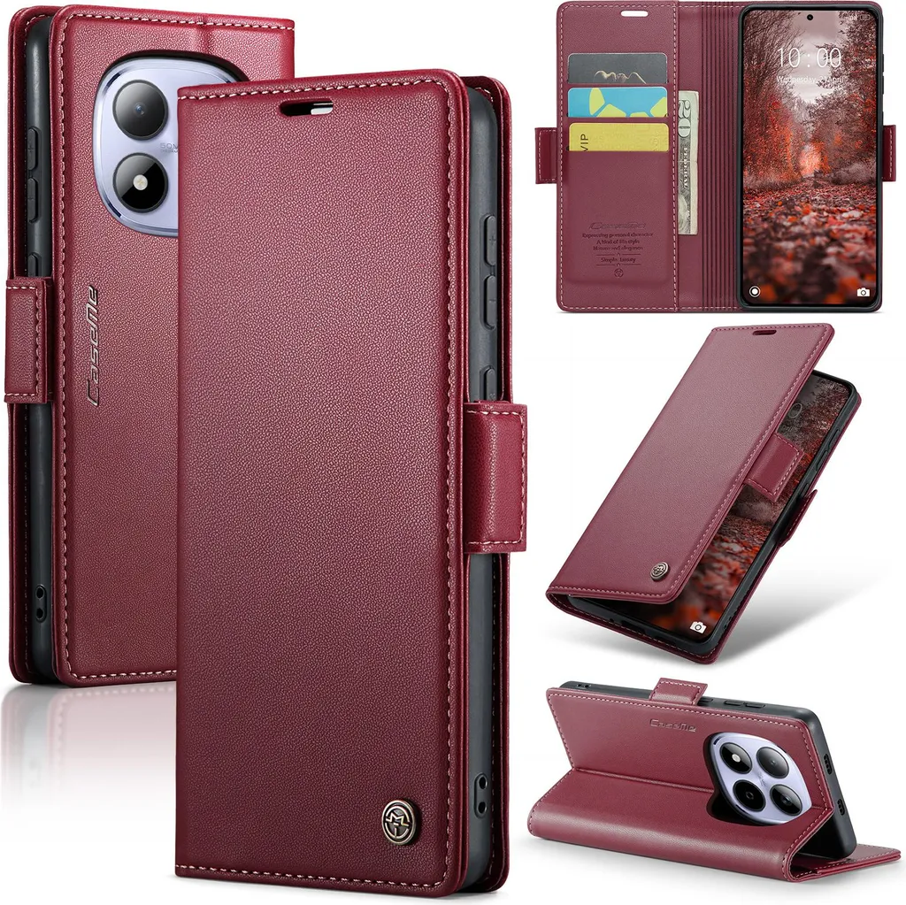 Cover Wallet Rosso Redmi Note 15 Pro 5G | RFID Protection & Stand