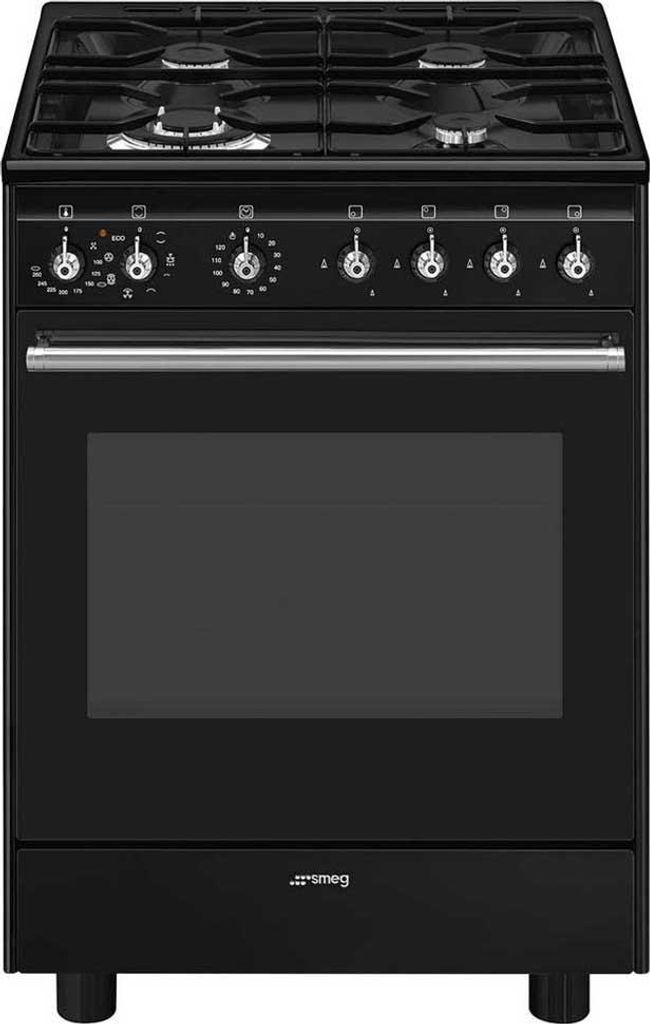 Smeg Concert CX61GMBL Cucina gas Forno Elettrico Nero A Immagine del prodotto 