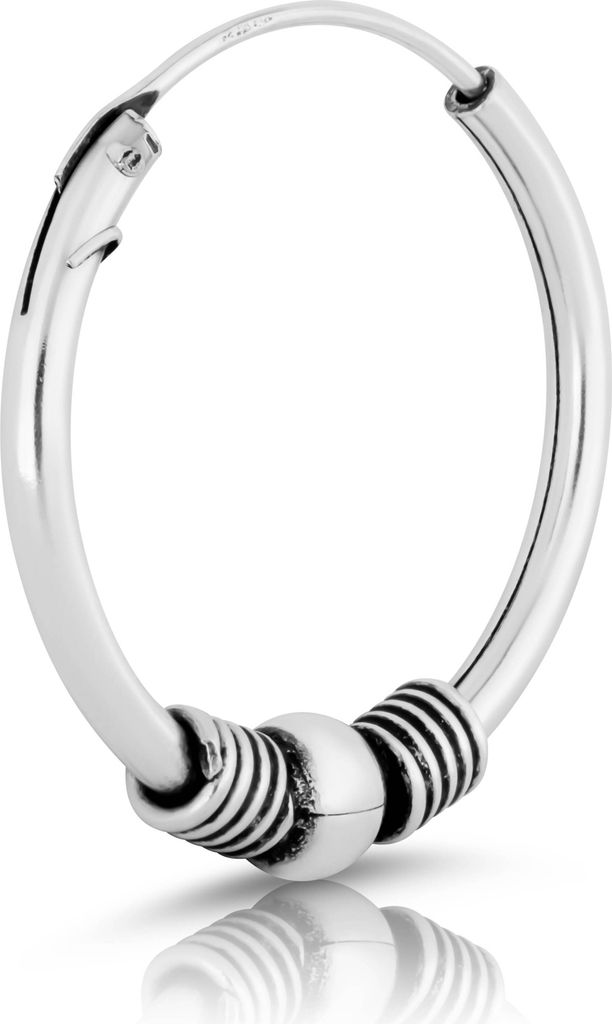 Einzel Ø 20mm Kugel Bali Creole Keltisch 1,6mm 925 Sterling Silber Gothic 4382