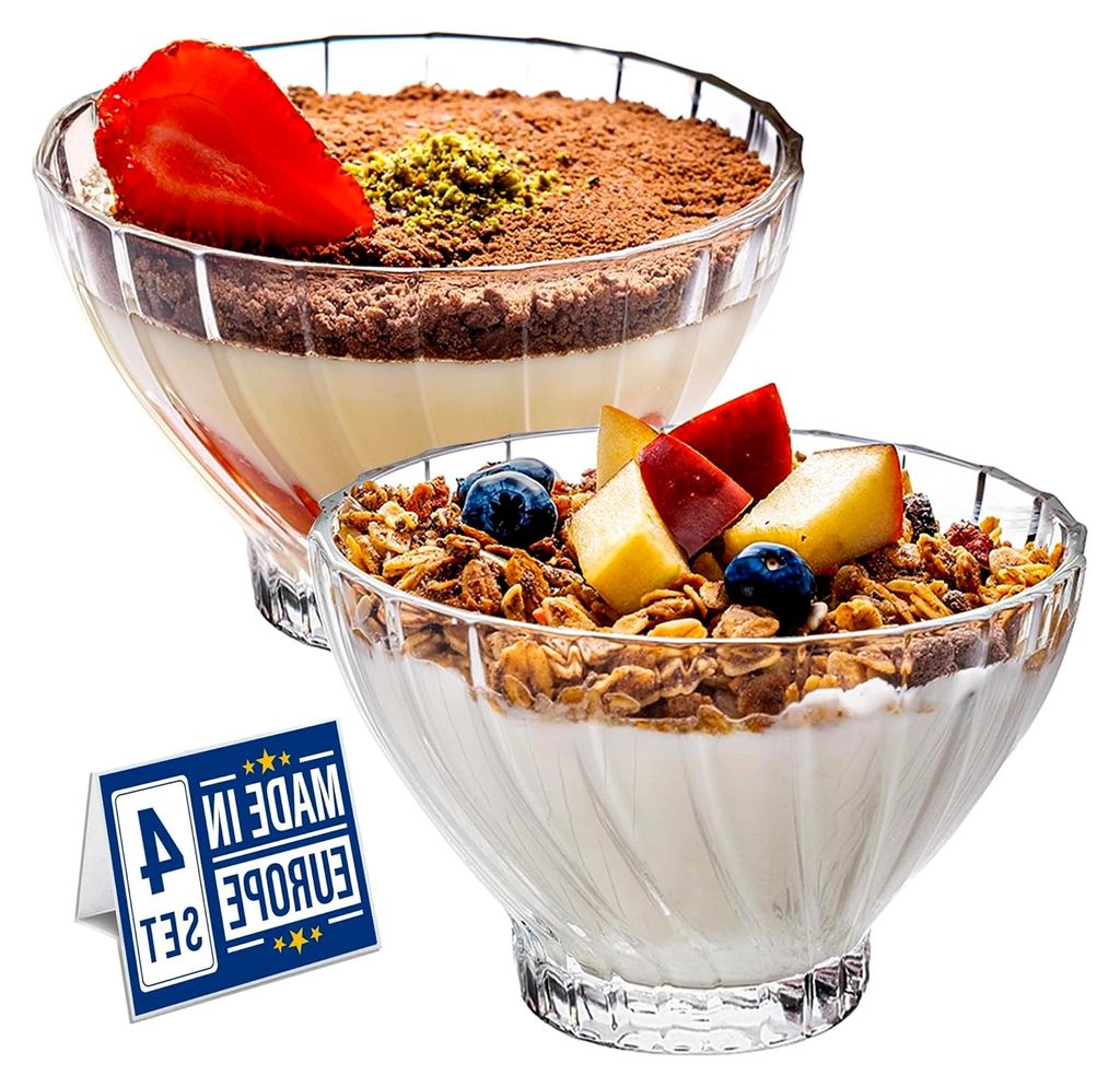 Kristallglas Dessertschalen 290ml, bleifrei, Eisbecher, Dessertbecher, Pudding- und Soßenschalen