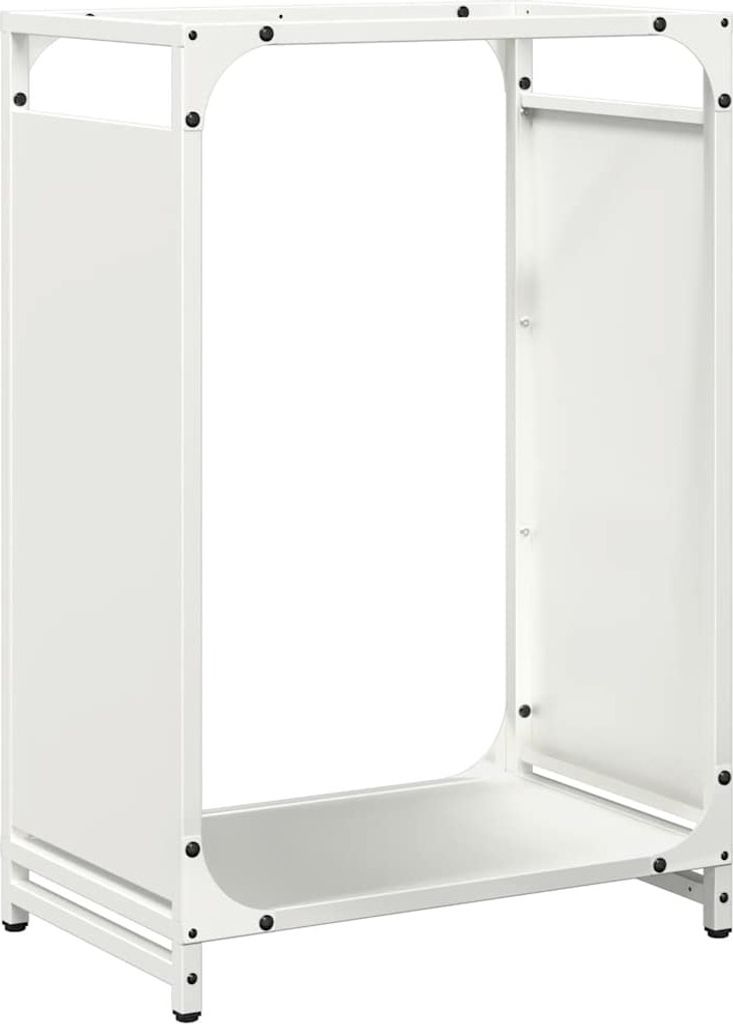 vidaXL Brennholzregal Weiß 44x28x65 cm Kaltgewalzter Stahl