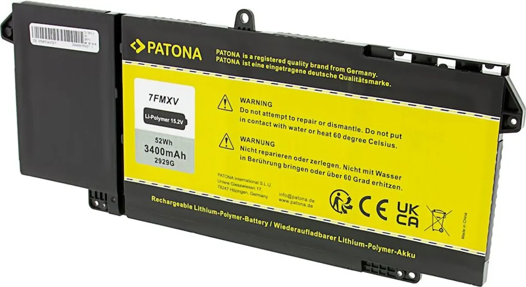 Batterie PATONA pour Dell Latitude 5320 7320 7420 7520 7FMXV 15,2V