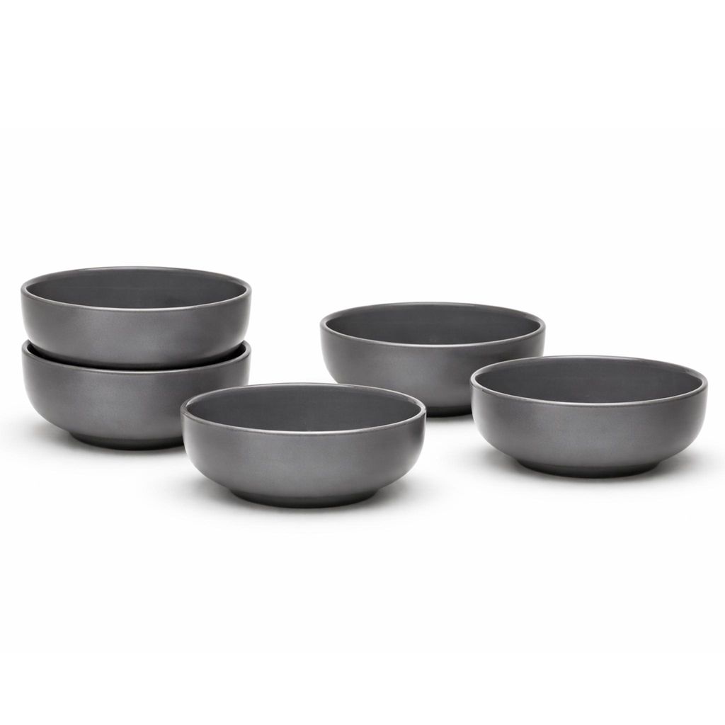 Schale Malmö 15 cm anthrazit 6er-Set Steingut – Van Well – spülmaschinen- & mikrowellengeeignet