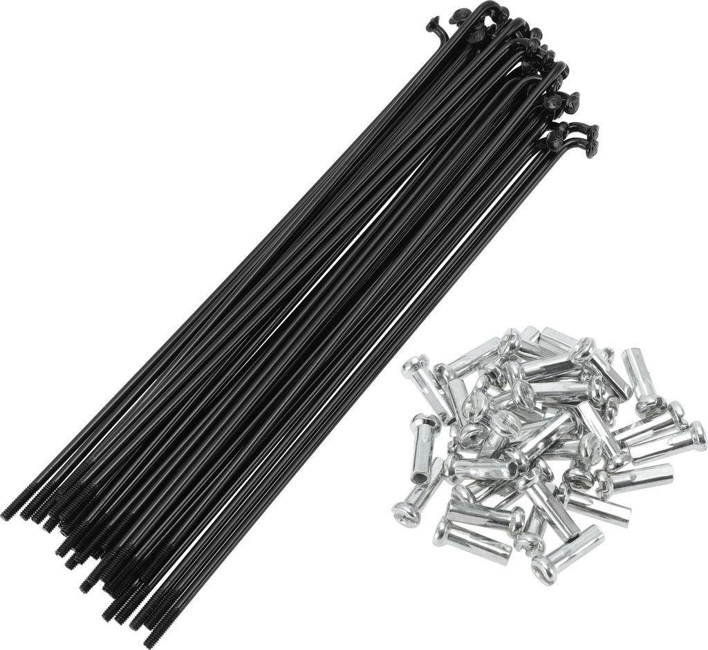 Universale Fahrradspeichen Fahrradrad Speichen 14G 139mm Länge Kohlenstoffstahl Schwarz 1 Satz