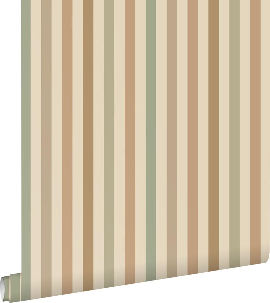 ESTAhome Tapeta paski zielonymIbrązowym 50 x 900 cm Zdjęcie produktu 