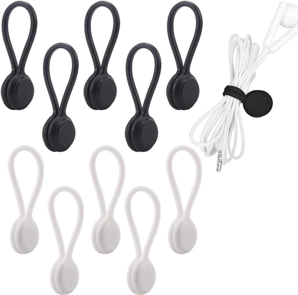 10 Stück magnetische Kabelbinder, MagneticTwist-Kabelbinder zum Bündeln und Organisieren, für Telefonladegeräte, Mäuse, Audiogeräte, Computer...