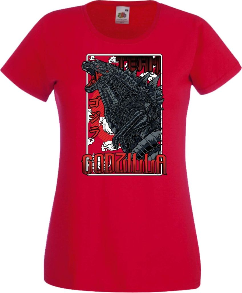 Damen T-Shirt Anime Manga Godzilla 02 Godjira, Lady S / Rot
