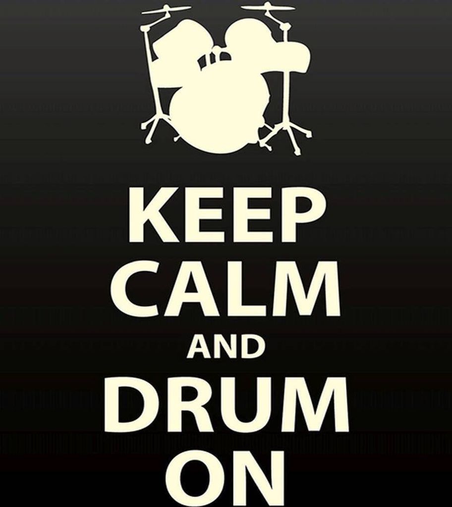 vianmo Holzschild 40x30 cm Keep calm and drum on