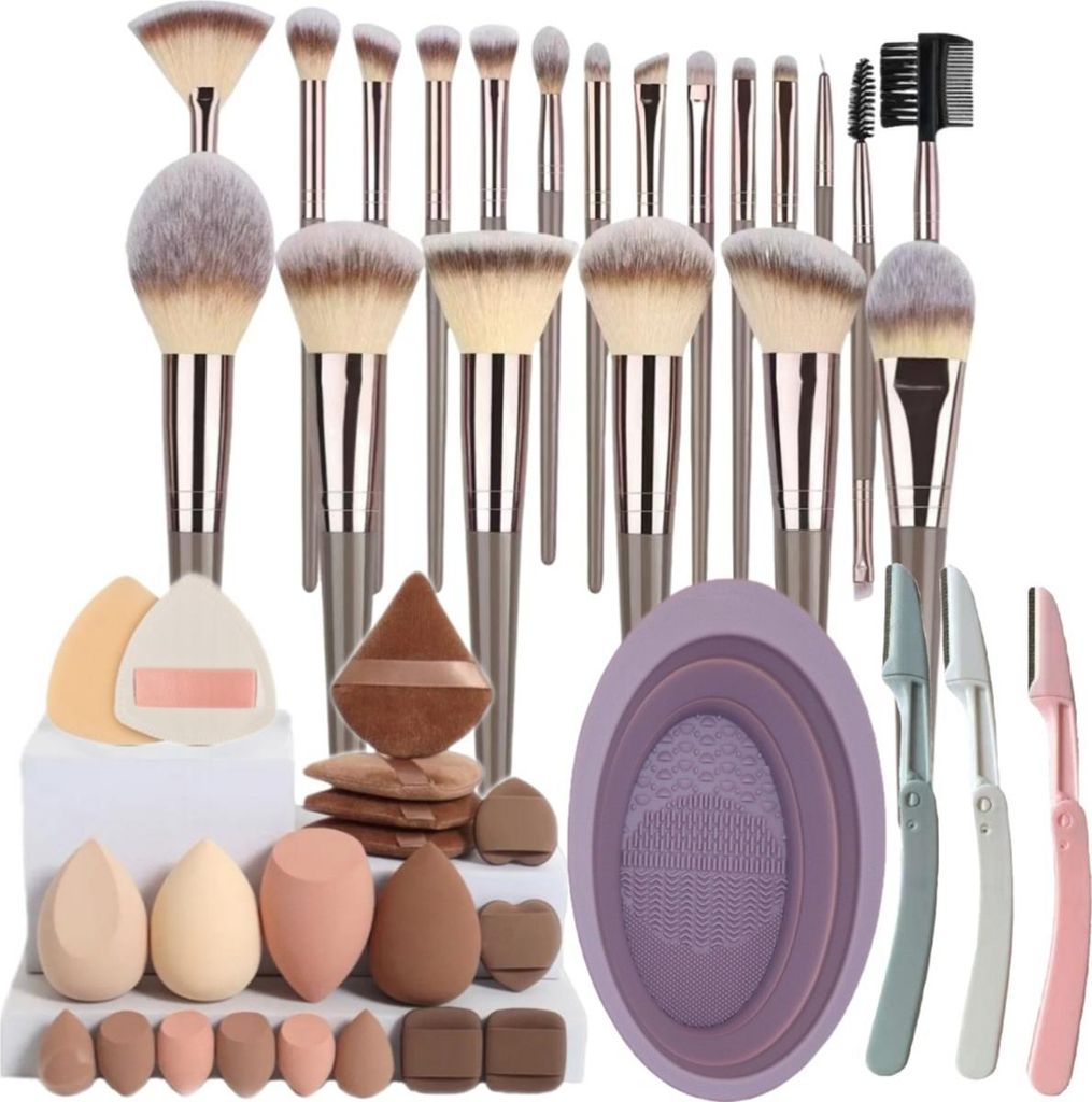 INF 20-teiliges Make-up Pinselset mit Schwämmen, Reiniger & Produktbild 