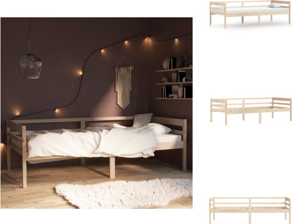 vidaXL Massivholzbett Kiefer 90x200 cm - Betten & Bettgestelle
