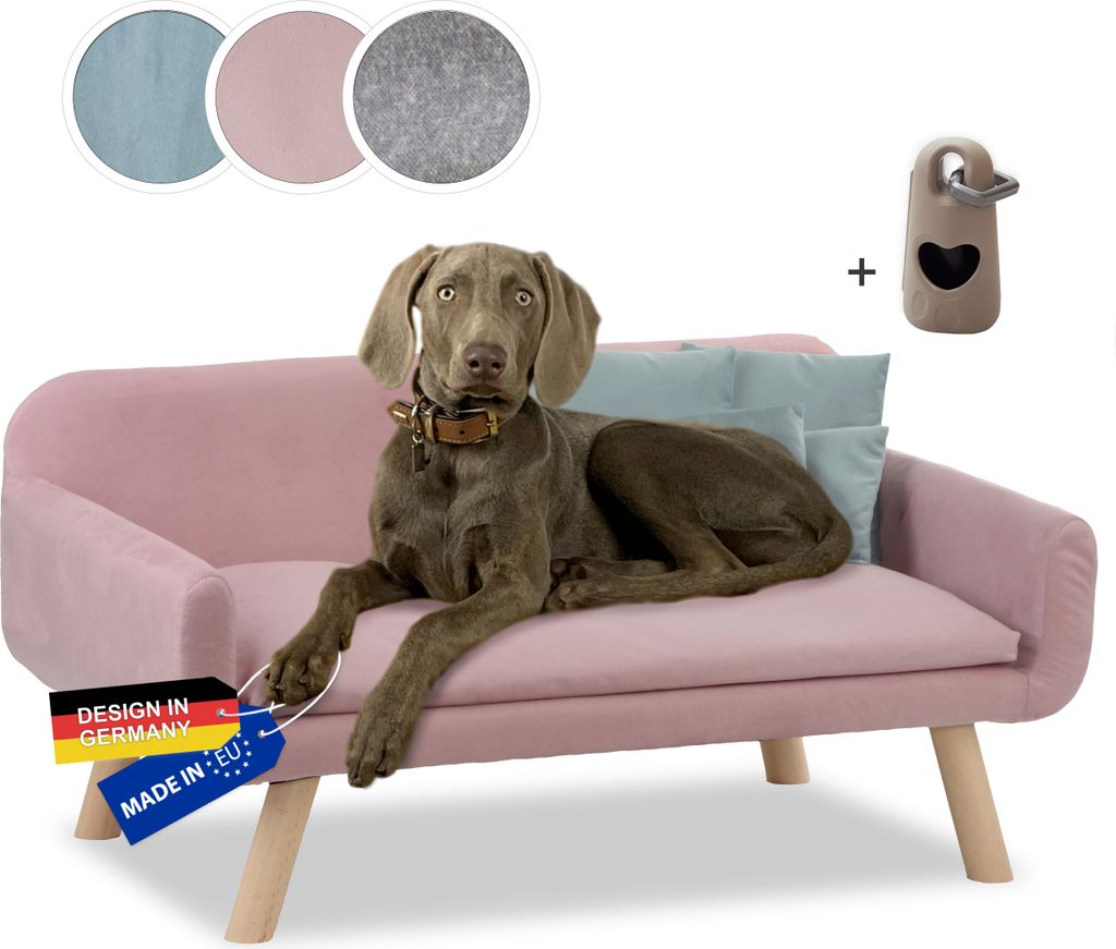 Rohrschneider Hundesofa Hundecouch Chicago mit Hundekotbeutelset, Farbe:rosa