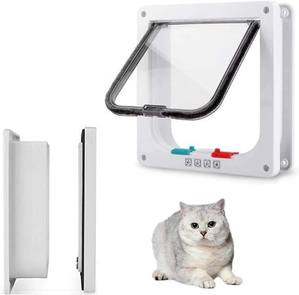 Porte battante de sécurité pour chat et chien - Fermeture 4 points