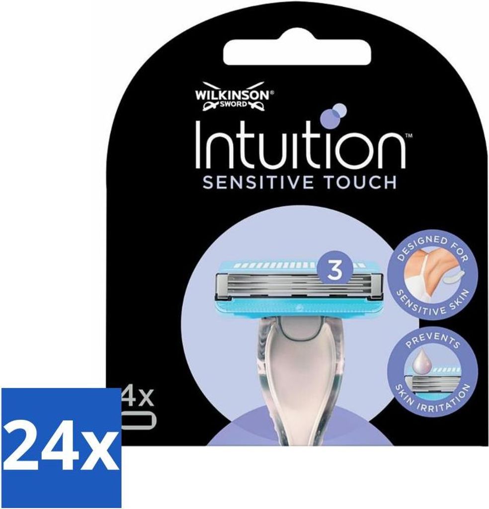 Wilkinson - Intuition Sensitive Touch Nachfüllklingen - Mit Aloe Vera - 3 Rasierklingen - Vorteilspack - 24 Stücke