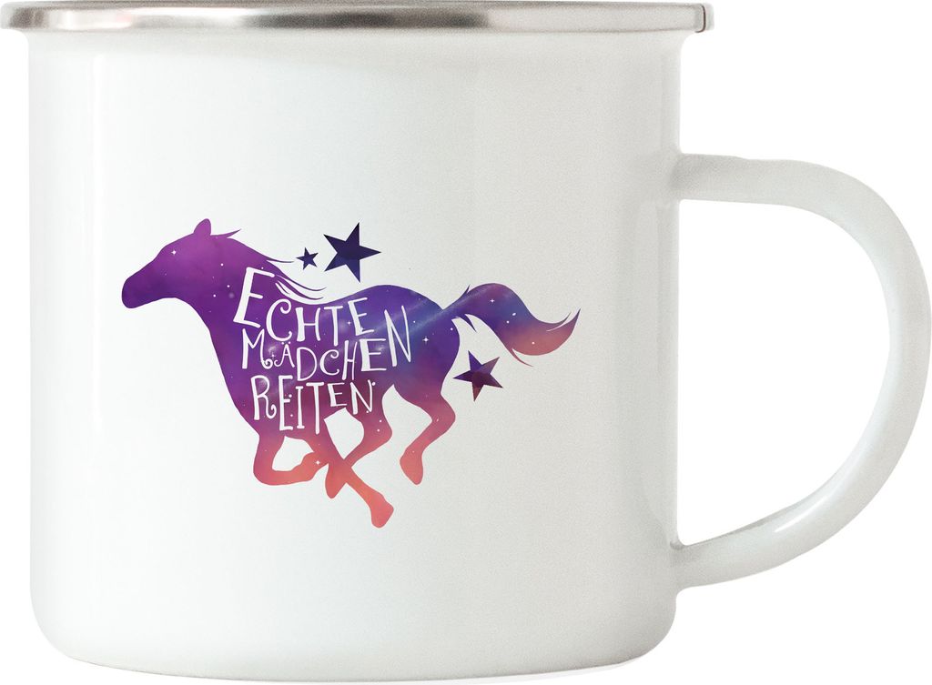 Echte Mädchen Reiten Emaille Tasse Pferd Stute Hengst Pony Hobbie Liebe Pferdeflüsterer Pferdeliebhaber Freiheit