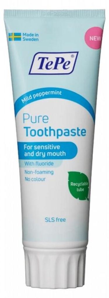 TePe Pure tandpasta sensitive peppermint (75 ml) Produktbild 